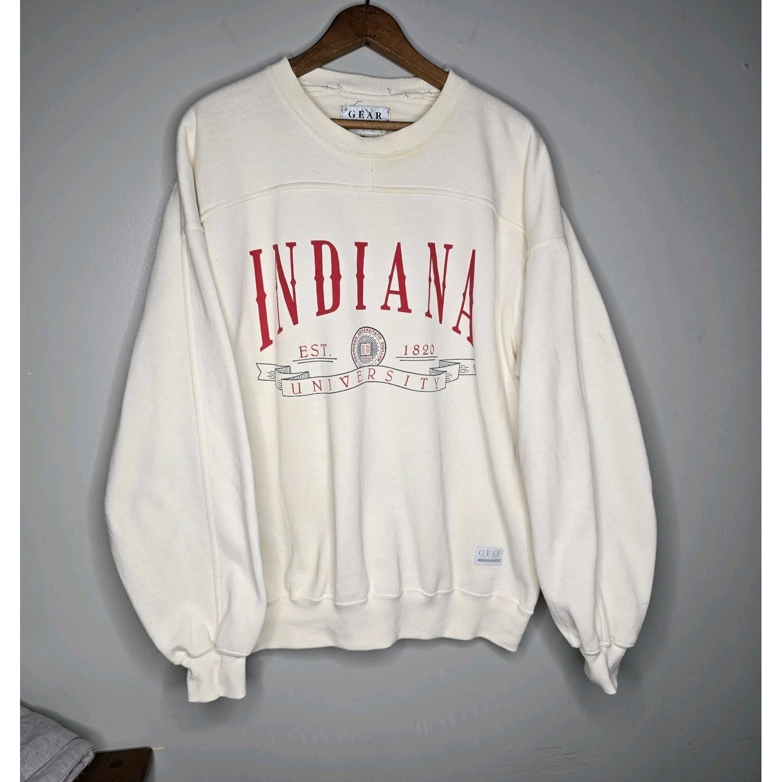 Vintage Indiana University Sweatshirt Mens Large Hoosiers Pullover Gfs Rare 90s